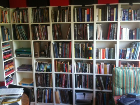 The new bookshelves in my office.
